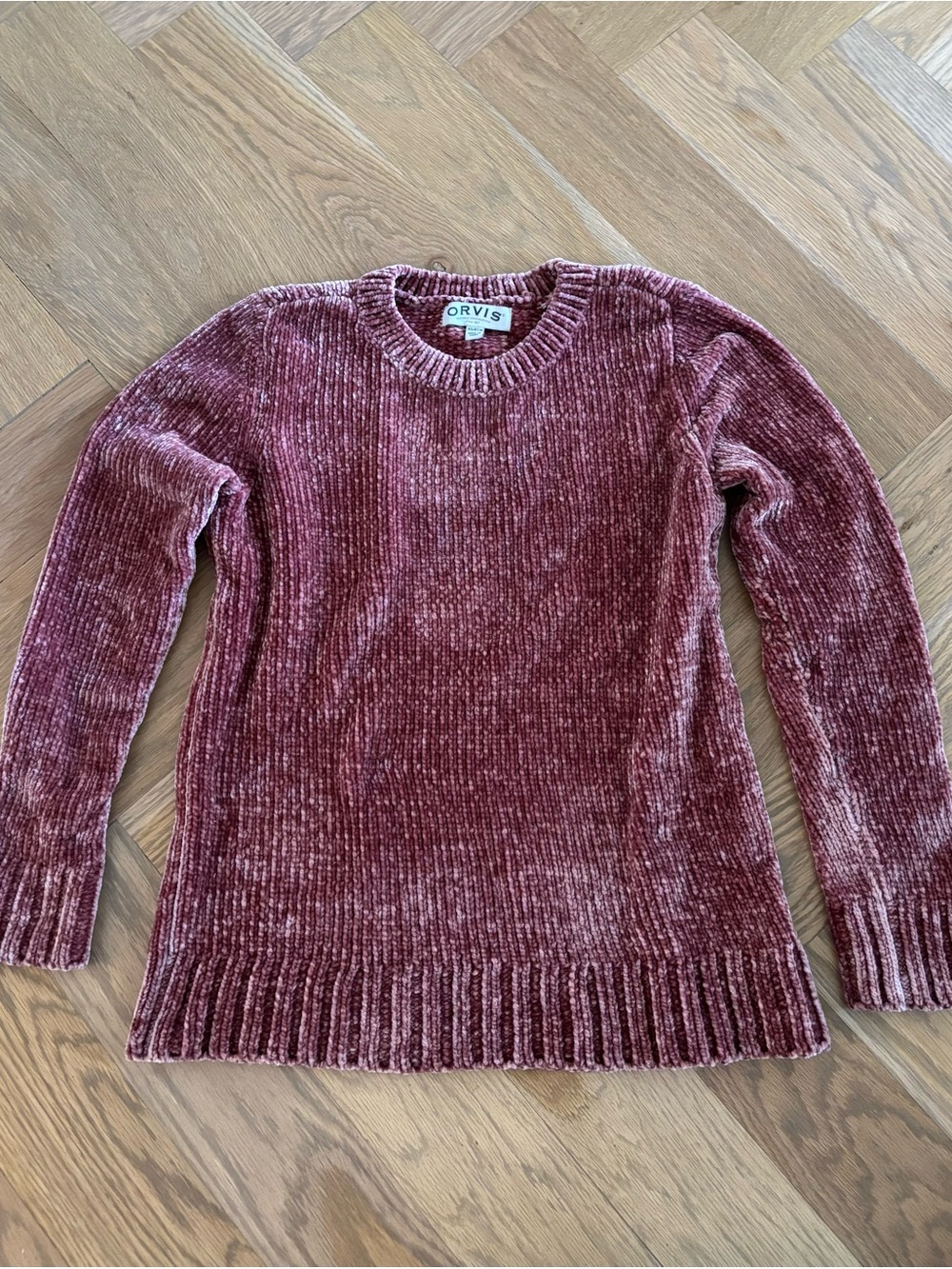 Orvis Women's Chenille Crewneck Sweater in Mauve